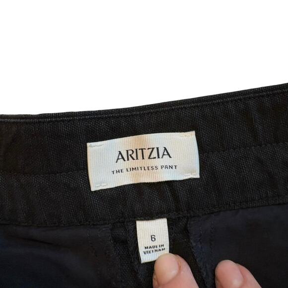 Aritzia The Limitless Pant Womens Size 6 Black Wide Leg Linen Blend Trouser - Picture 5 of 11